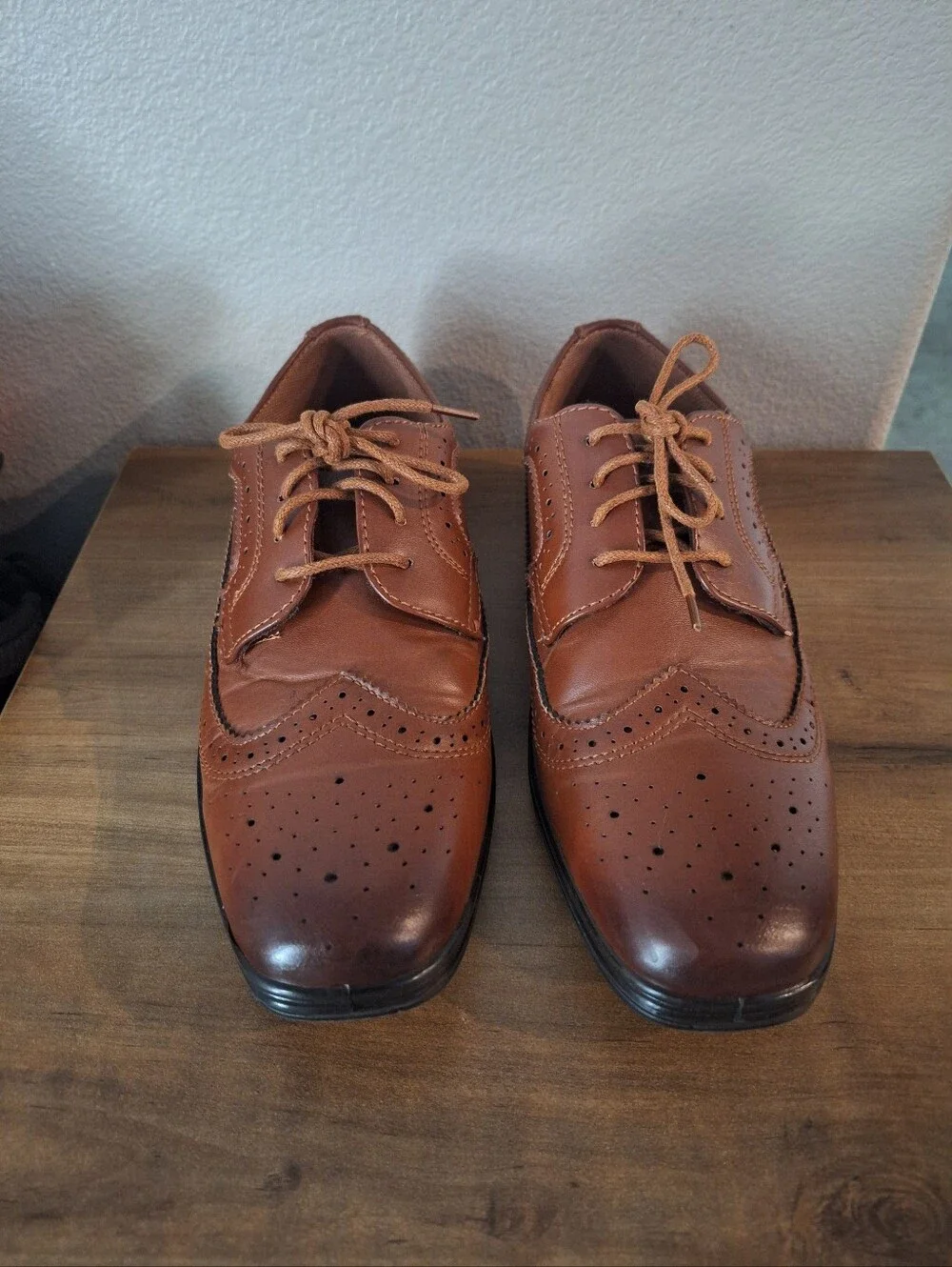 Boys Brown Wingtip Dress Shoes